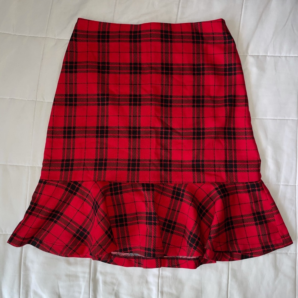 Plaid Red Skirt